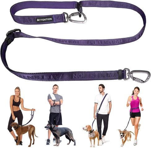 مقود الكلاب التكتيكي شديد التحمل من ANAFNI للكلاب المتوسطة والكبيرة، مقود الكلاب 6 في 1 بدون استخدام اليدين للتدريب، مقود الكلاب بطول 4-7 أقدام، مقود الخصر لتمشية الكلاب، أخضر (أرجواني منتصف الليل) in Kuwait