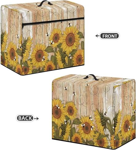 Cover for Sewing Machine Pattern Large Sewing Machine Dust Cover Wood Grain Sunflower Compatible with Most Standard Sewing Machines Decor Cover Accessories in Kuwait