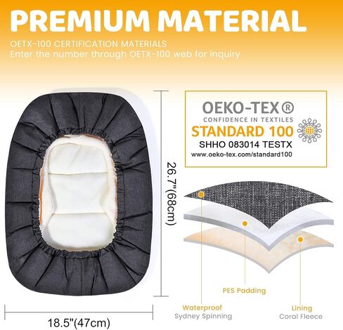 Orzbow Baby Winter Car Seat Cover, Coral Fleece, Universal Fit, Black | Waterproof Carseat Cover with Adjustable Collar for Infant Boys Girls, Zipper Design, Warm Detachable and Machine Washable in Saudi Arabia