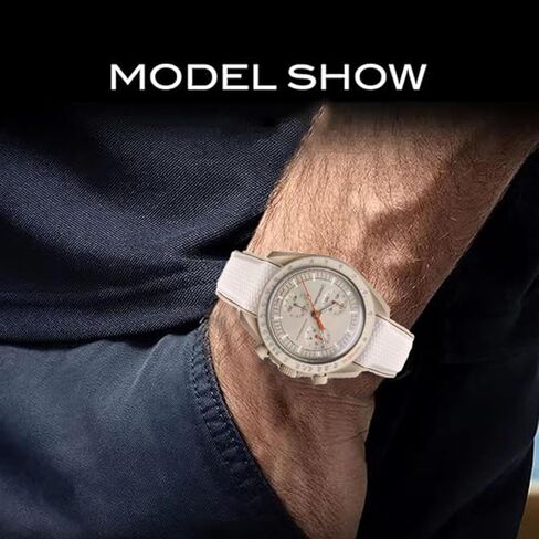 Bands for Moonswatch Watch,Curved End Rubber Watch Strap Deployment Buckle Compatible with Omega X Swatch Moonswatch Speedmaster Watch Replacement Band for Men Women in Saudi Arabia