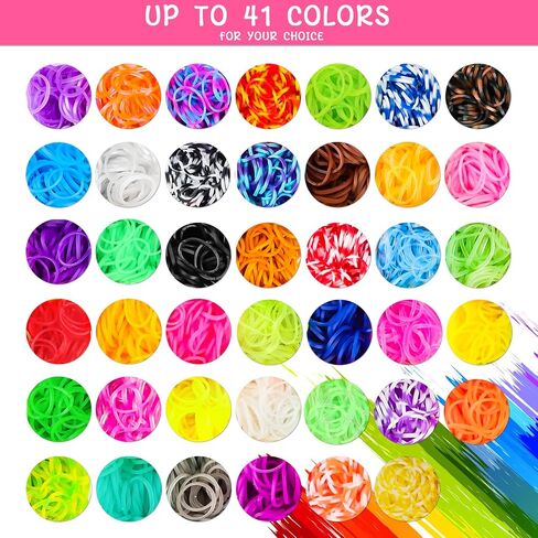 UUEMB 6000+ Rubber Band Bracelet Kit, Colorful Loom Bracelet Making Kit with Storage Box, DIY Art Craft Kit with Charms Beads for Beginners Kids Girls Boys Birthday Parties Christmas Gift in Saudi Arabia