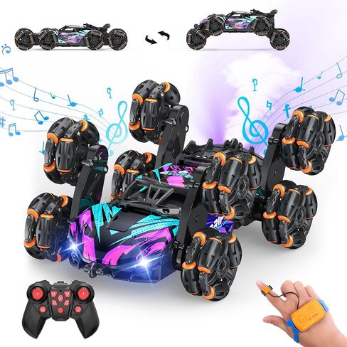 Minetom Gesture Sensing Stunt RC Cars, 8WD Remote Control Climbing Car Toys for Age 6-8, Transform Drift Off Road Vehicle Toy for Kids 9 10 11 12 Years Old Christmas Birthday Gifts for Boys & Girls in Saudi Arabia