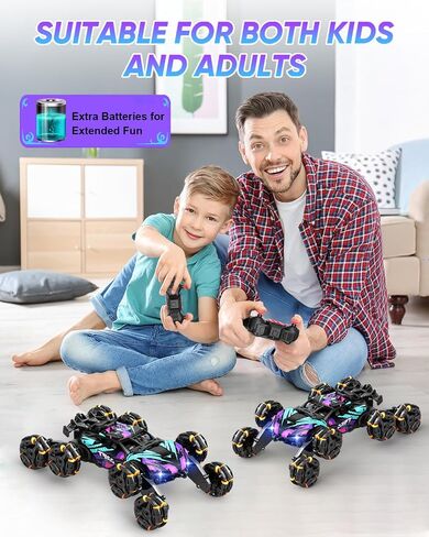 Minetom Gesture Sensing Stunt RC Cars, 8WD Remote Control Climbing Car Toys for Age 6-8, Transform Drift Off Road Vehicle Toy for Kids 9 10 11 12 Years Old Christmas Birthday Gifts for Boys & Girls in Saudi Arabia
