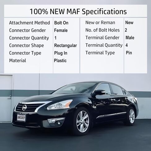 Mass Air Flow Sensor MAF Sensor Fit for Nissan Altima 2.5L Murano 2.5L Pathfinder 2.5L Sentra 1.8L & Infiniti M35h 3.5L Q50 3.5L Q703.5L QX60 2.5L OE#22680-1MG0A in Kuwait