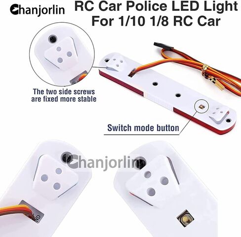 1/10 RC Car Simulation Police Lights Multi-Function Flash LED Lamp Nine Flashing Light Modes for 1/8 Crawler Off Road Rally Truck Cars HSP Traxxas Tamiya RC4WD Axial Arrma (Yellow 115mm) in Kuwait