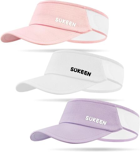 Sukeen 3 Packs Kids Sun Visor Hats for Girls Boys,Lightweight Sports Hat UPF50+ Sun Hat Cooling Headwear Visor for Outdoors in Saudi Arabia