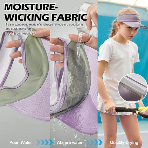 Sukeen 3 Packs Kids Sun Visor Hats for Girls Boys,Lightweight Sports Hat UPF50+ Sun Hat Cooling Headwear Visor for Outdoors in Saudi Arabia