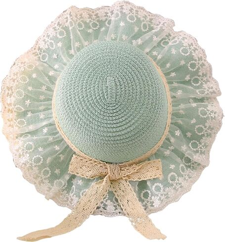 Girls Straw Sun Hat Cute Summer Outdoor Beach Wide Brim in Kuwait