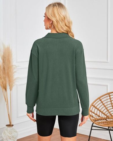 MISFAY Womens Half Zip Oversized Sweatshirts 2024 Casual Long Sleeve Hoodies Quarter Zip Up Pullover Fall Outfits with Pocket in Kuwait