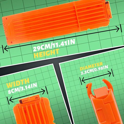 TORMEN 2 Pack Quick Reload Clip,18-Darts Magazines Clips,Bullet Clips Compatible for Nerf Elite Toy Gun(Orange in Saudi Arabia