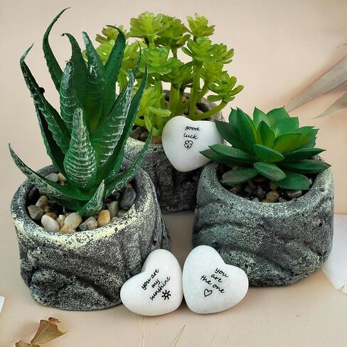 24PCS Inspirational Heart Stones with Different Sentiment Words, Encouragement Stones for Healing Meditation,Heart Stone Gifts for Friends,Families,Home Decor in Saudi Arabia