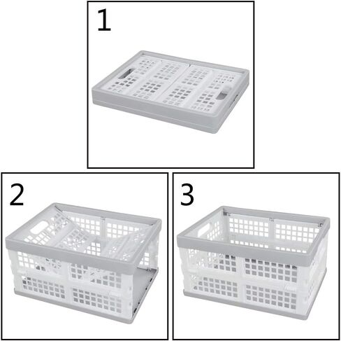 Kiddream 15 Liter Collapsible Storage Crates, Small Plastic Folding Crates Set of 3 in Saudi Arabia