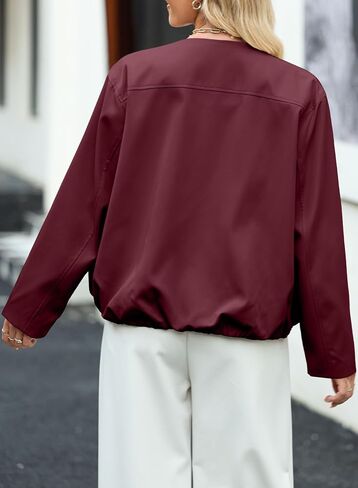 EVALESS Casual Jackets for Women Zip Up Cropped Bomber Jackets Windbreaker Fall Outfits for Women Dressy Causal in Saudi Arabia