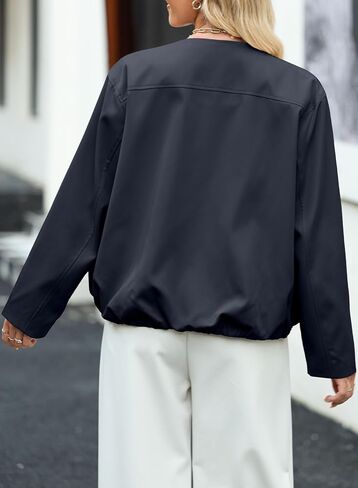 EVALESS Casual Jackets for Women Zip Up Cropped Bomber Jackets Windbreaker Fall Outfits for Women Dressy Causal in Saudi Arabia