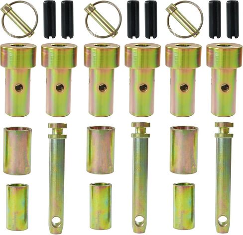 TK95029 Cat 1 Quick Hitch Adapter Bushing Kit with S07070200 Top Link Pin and Heavy Duty Lynch Pin with Ring Replaces S14114400 for Category 1 3-Point Tractors in Saudi Arabia