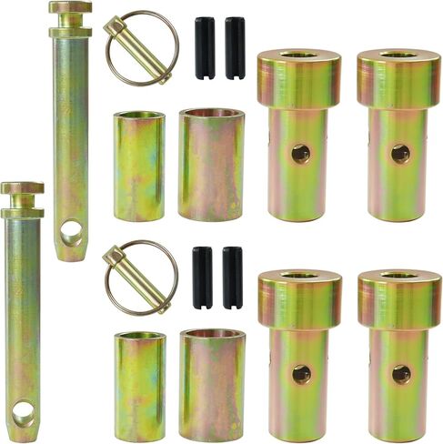 TK95029 Cat 1 Quick Hitch Adapter Bushing Kit with S07070200 Top Link Pin and Heavy Duty Lynch Pin with Ring Replaces S14114400 for Category 1 3-Point Tractors in Kuwait
