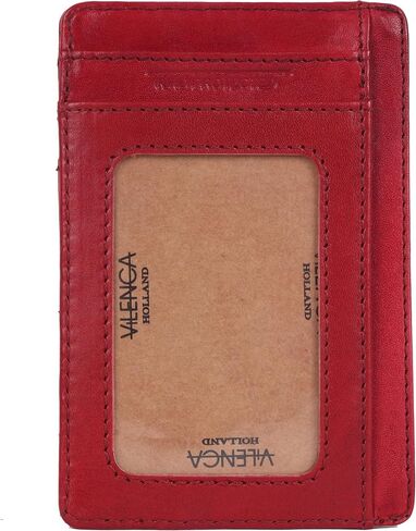 Genuine Leather RFID-Blocking Card Holder: Sleek Design for Style, Functionality & Ultimate Security (Red) in Kuwait