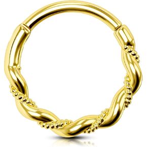 مجوهرات ثقب الحلزون من الفولاذ الجراحي 16G من OUFER، 316 لتر، أقراط Daith، أقراط حلزونية للنساء، مجوهرات ثقب الحاجز على شكل محارة in Kuwait