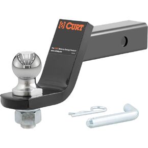 CURT 45055 Trailer Hitch Mount with 1-7/8-Inch Ball & Pin, Fits 2-Inch Receiver, 3,500 lbs, 4-Inch Drop, Regular