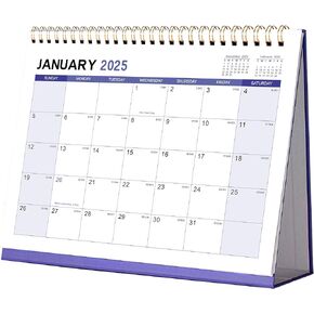 2025 Desk Calendar - Jan. 2025 - Dec. 2025, 12 Months Desk Calendar 2025, Standing Flip Calendar 2025, 9.8" x 8.3", Thick Paper, Desktop Calendar 2025