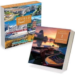 TF PUBLISHING 2025 World Travel Wall Calendar - Large Grids for Appointments and Scheduling - Vertical Monthly Wall Calendar 2025 - Home & Office Organization - Thick Gloss Paper - 12" x 12"