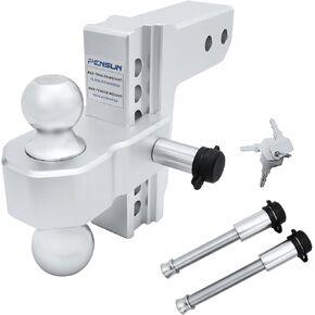 وصلة مقطورة قابلة للتعديل من PENSUN، تناسب جهاز استقبال 2.5 بوصة، وصلة قطرة/ارتفاع 6 بوصات من الألومنيوم عالي التحمل مع كرات مزدوجة صلبة مقاس 2 بوصة و2-5/16 بوصة بوزن 18500 رطل GTW in Kuwait