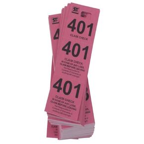 فحص غرفة المعطف، 3GCR-Pink، تذاكر Cardboard Tri Pl، وردي