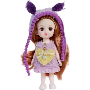 دمية فتاة XINGRUI مقاس 6 بوصة وإكسسواراتها مع 13 وصلة قابلة للإزالة مجموعة دمية محاكاة للأطفال بوق صغير للأطفال للأعمار من 3 سنوات فما فوق (M72) in Kuwait