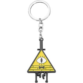 Gravity Fals Bill Cipher Keychain Cartoon TV Series Inspired Cosplay Jewelry Bill Cipher Merch Gift for Fans Keepsake