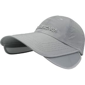 Unisex Thin Baseball Cap Sun Hat Golf Sun Visor Cap Retractable Wide Brim UV Protection Hats for Women Men