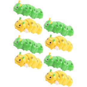 ibasenice 8pcs Caterpillar Toy Mini Caterpillar Figure Basket Stuffer Kids Wind up Toy Caterpillar Figurine Toy Goodie Bag Filler Holiday Wind up Toy Birthday Present Earth Tones Abs Toddler