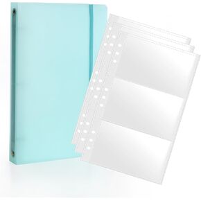3×5" index card Binder organizer with 3-Pocket Double-Sided Sleeves, Index card holder box folder for recipes Flashcards, portable notecards case storage