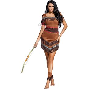 Indian Costume for Women,Brown Indian Native Costume Outfit for Women,Native American Maiden Costume Women