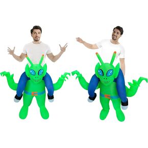 2 Packs Inflatable Alien Costume ET Costume Blow Up Costume Outfit for Adult/Christmas/Halloween