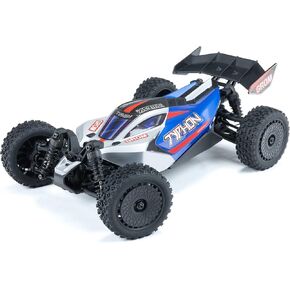ARRMA RC Car Typhon GROM 4x4 Smart Small Scale Buggy RTR with Battery & Charger, Blue/Silver ARA2106T1