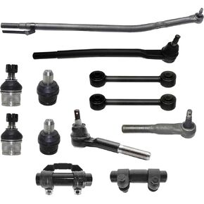 PartsW -12 Pc Suspension & Steering Kit For Ford F-250 F-350 Super Duty 1999-2004 RWD Models/Tie Rod Ends Adjusting Sleeves, Upper & Lower Ball Joints, Sway Bars