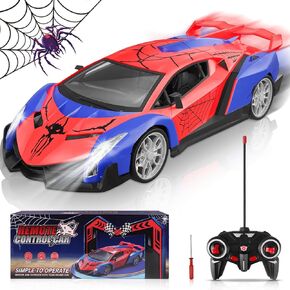 Spider Remote Control Car for Boys 4-7 8-12, Fast RC Car Toy with Light & Controller, Hobby Race Car Toys for 4 5 6 7 8 9 10 11 12+ Year Old Boy Birthday Gift Ideas