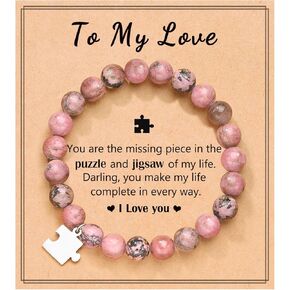 UNGENT THEM You Are The Missing Piece of The Puzzle in My Life Bracelet - I Love You Gifts for Her Women on Birthday Christmas Anniversary Valentines Day
