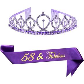 Birthday Crowns for Women 30 & Fabulous Sash and Tiara Birthday Crown for Women
