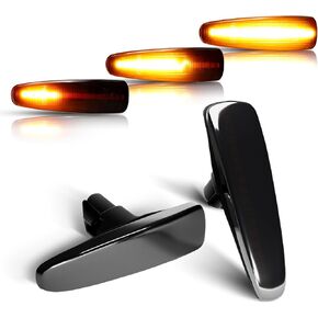 Amber LED Side Marker Lights for Outlander Sport Sequential Blink Turn Signal Lights Compatible With 2007-2018 Mitsubishi Lancer EVO X,Mirage,Montero,Pajero,ASX
