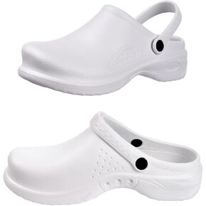 Harssidanzar Mens and Womens Clogs Chef Shoes,Nurse Shoes,Unisex Slip On Garden Shoes HU204US