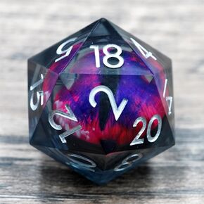 Dungeons and Dragons DND Dice D20, Moving Eyeball Liquid Core Dice Set D&D 33MM Oversized D20 Single Sharp Edge Resin dice with Gift Case, Polyhedral Dice for Role Playing Game