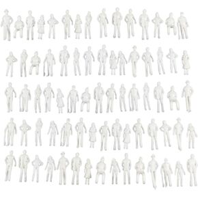 200pcs 1:75 UnPainted White Figures OO Scale People for Model Trains Scene Layout Diorama Kits M2175