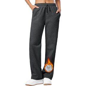 Willit Womens Fleece Lined Sweatpants Cotton Straight Leg Sweat Pants Winter Running Casual Yoga Lounge Workout Pockets 30''