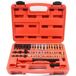 42pcs Thread Chaser Set, Thread Repair Kit with UNC UNF Metric Dies/Taps & 2 SAE Thread Files, Rethreading Dies & Taps Thread Restorer Kit