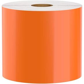 Premium Vinyl Label Tape, Orange, 4" x 150' for DuraLabel, LabelTac, VnM SignMaker, SafetyPro, Viscom and Others
