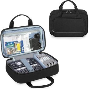 CURMIO Carrying Case Compatible with Brother P-Touch PT-D220/PT-D210 Label Maker, Portable Storage Holder Organizer Bag for Label Printer Machine, Label Tape, AC Adapter, Battery, USB Cable, Bag Only