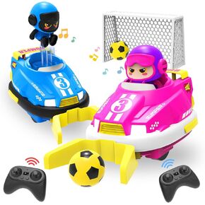 ATHLERIA 2pcs Toddler Remote Control Car Toys for Kids Age 3+,RC Bumper Car Race Vehicles,Two Player Competitive Games,Christmas Birthday Twin Gifts for 4 5 6 7 8+ Year Old Boys Girls Teens(Blue+Red)
