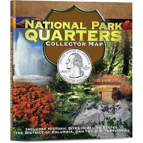 Whitman Coin Collector’s Board Coin Map US National Parks Quarter Series 2010 – 2021 “Push-Fit" Foam