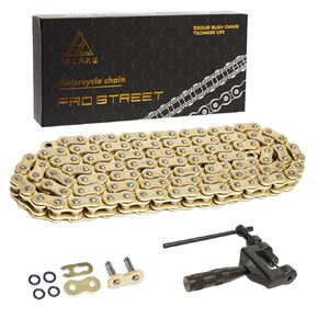 Gold 520 X-Ring Chain 130 Links with Connecting Master Link and Chain Breaker